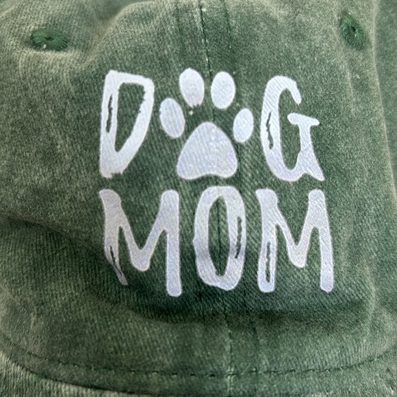 NWT Denim Dog mom printed logo green baseball cap - Picture 6 of 7